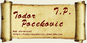 Todor Počeković vizit kartica